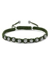 【送料無料】 ラゴス メンズ ブレスレット・バングル・アンクレット アクセサリー Men's Sterling Silver Anthem Caviar Bead Green Macrame Bracelet - 100% Exclusive Green/Silver