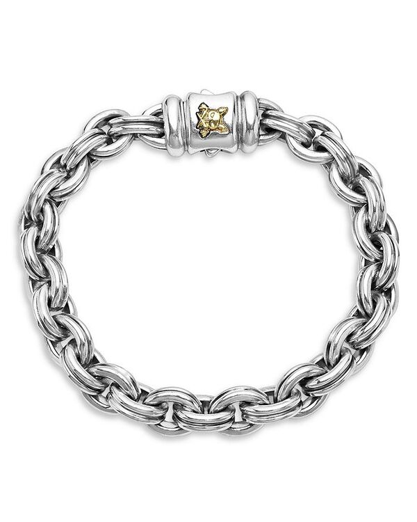 【送料無料】 ラゴス メンズ ブレスレット・バングル・アンクレット アクセサリー Men's 18K Yellow Gold & Sterling Silver Anthem Double Link Chain Bracelet - 100% Exclusive Silver