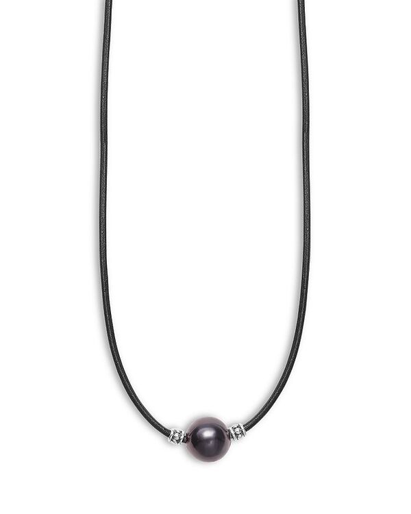 【送料無料】 ラゴス メンズ ネックレス・チョーカー・ペンダントトップ アクセサリー Men's Sterling Silver Anthem Black Tahitian Pearl Pendant Necklace 20