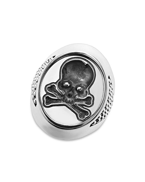 【送料無料】 ラゴス メンズ リング アクセサリー Men's Sterling Silver Anthem Skull Signet Ring - 100% Exclusive Silver