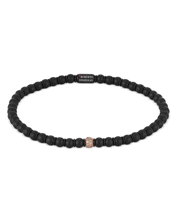 【送料無料】 ロベルト デメリオ レディース ブレスレット・バングル・アンクレット アクセサリー 18K Rose Gold & Black Ceramic Champagne Diamond Stretch Bracelet Black/Rose Gold