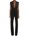 【送料無料】 ヴィクトリア ベッカム レディース ジャンプスーツ トップス Plunge V Tuxedo Jumpsuit Black