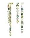 【送料無料】 スワロフスキー レディース ピアス・イヤリング アクセサリー Gema Multicolor Mixed Cut Linear Front to Back Earrings in Gold Tone Green/Gold(4)