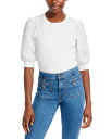 【送料無料】 ヴェロニカ ベアード レディース Tシャツ トップス Puff Sleeve Crewneck Cotton Tee White
