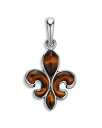 【送料無料】 ラゴス メンズ ネックレス・チョーカー・ペンダントトップ アクセサリー Men's Sterling Silver Anthem Tiger Eye Fleur de Lis Pendant - 100% Exclusive Brown/Silver