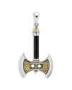 【送料無料】 ラゴス メンズ ネックレス・チョーカー・ペンダントトップ アクセサリー Men's 18K Yellow Gold & Sterling Silver Anthem Black Agate Battle Axe Pendant - 100% Exclusive Multi