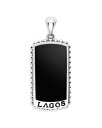 【送料無料】 ラゴス メンズ ネックレス・チョーカー・ペンダントトップ アクセサリー Men's Sterling Silver Anthem Black Agate Dog Tag Pendant - 100% Exclusive Black/Silver