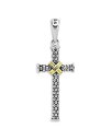 【送料無料】 ラゴス メンズ ネックレス・チョーカー・ペンダントトップ アクセサリー Men's 18K Yellow Gold Sterling Silver Anthem Caviar Bead X Cross Pendant - 100% Exclusive Silver