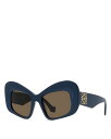 ロエベ 【送料無料】 ロエベ レディース サングラス・アイウェア アクセサリー Anagram Butterfly Sunglasses 51mm Blue/Brown Solid