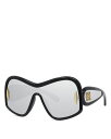 yz Gx fB[X TOXEACEFA ANZT[ Fashion Mirrored Mask Sunglasses Black/Gray Mirrored Solid