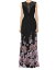 ̵ Хƥ  ǥ ԡ ȥåץ Silk Illusion Plunge Floral Print Gown Black/Rose