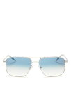 【送料無料】 オリバーピープルズ メンズ サングラス・アイウェア アクセサリー Clifton Navigator Sunglasses 58mm Silver/Clear Gradient Blue 1