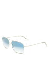 【送料無料】 オリバーピープルズ メンズ サングラス・アイウェア アクセサリー Clifton Navigator Sunglasses 58mm Silver/Clear Gradient Blue 3