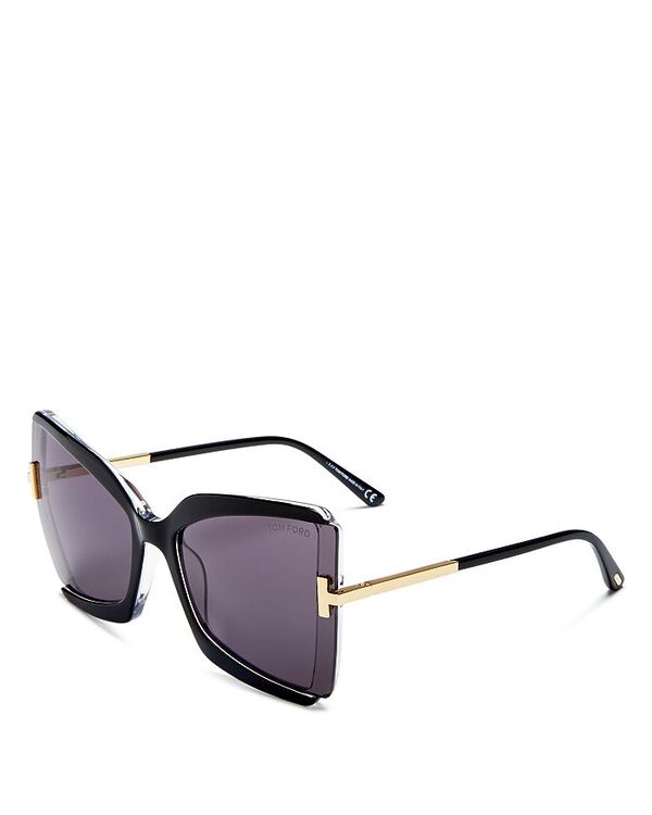 【送料無料】 トム・フォード レディース サングラス・アイウェア アクセサリー Gia Butterfly Sunglasses 63mm Black/Crystal/Smoke Mirror