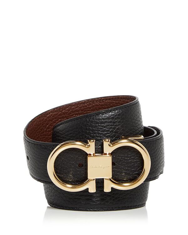 【送料無料】 フェラガモ メンズ ベルト アクセサリー Men's Double Gancini Reversible Leather Belt Nero/Cocoa Brown