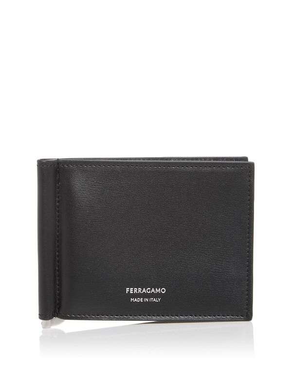 フェラガモ 財布（メンズ） 【送料無料】 フェラガモ メンズ 財布 アクセサリー Leather Money Clip Bifold Wallet Nero.