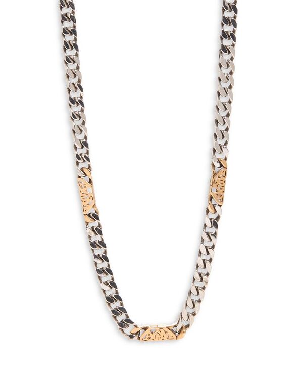 【送料無料】 アレキサンダー・マックイーン メンズ ネックレス・チョーカー・ペンダントトップ アクセサリー Seal Logo Chainlink Necklace Gold Multi