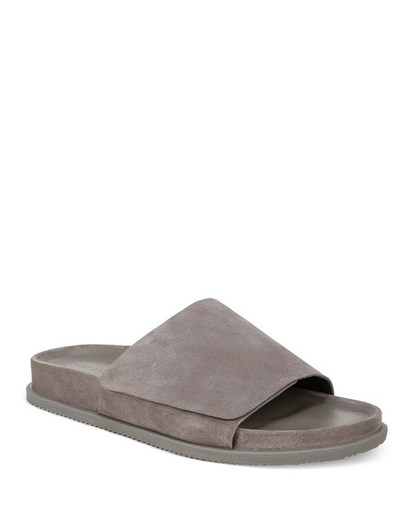 【送料無料】 ヴィンス メンズ サンダル シューズ Men's Del Ray Slip On Slide Sandals Smoke Grey