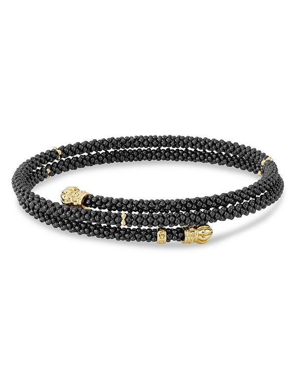 ラゴス レディース ブレスレット・バングル・アンクレット アクセサリー Gold & Black Caviar Collection 18K Gold & Ceramic Coil Bracelet Black/Gold
