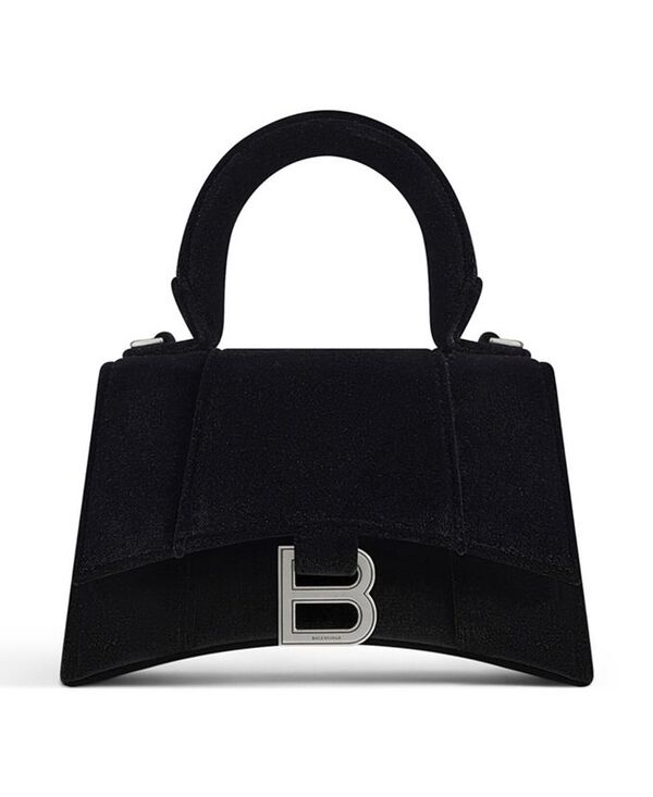 ハンドバッグ 【送料無料】 バレンシアガ レディース ハンドバッグ バッグ Hourglass Mini Handbag Velvet Jersey Black