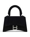 【送料無料】 バレンシアガ レディース ハンドバッグ バッグ Hourglass Mini Handbag Velvet Jersey Black