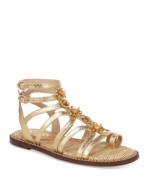 ̵ २ǥޥ ǥ  塼 Women's Tianna Embellished Strappy Thong Sandals Gold