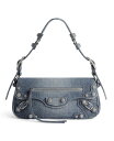 yz oVAK fB[X {fBobOEEGXg|[` obO Le Cagole Mini Sling Bag Denim with Rhinestones Blue