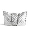 【送料無料】 バレンシアガ レディース トートバッグ バッグ Crush Large Carry All Tote Bag Metallized Quilted Silver-Tone