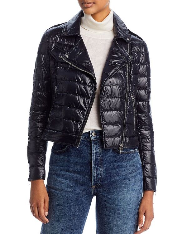 【送料無料】 ヘルノ レディース ジャケット・ブルゾン ダウンジャケット アウター Down Puffer Moto Jacket Black