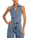 【送料無料】 レイミー ブルック レディース ベスト アウター Deacon Denim Vest Indigo Embroidered Floral Deni m