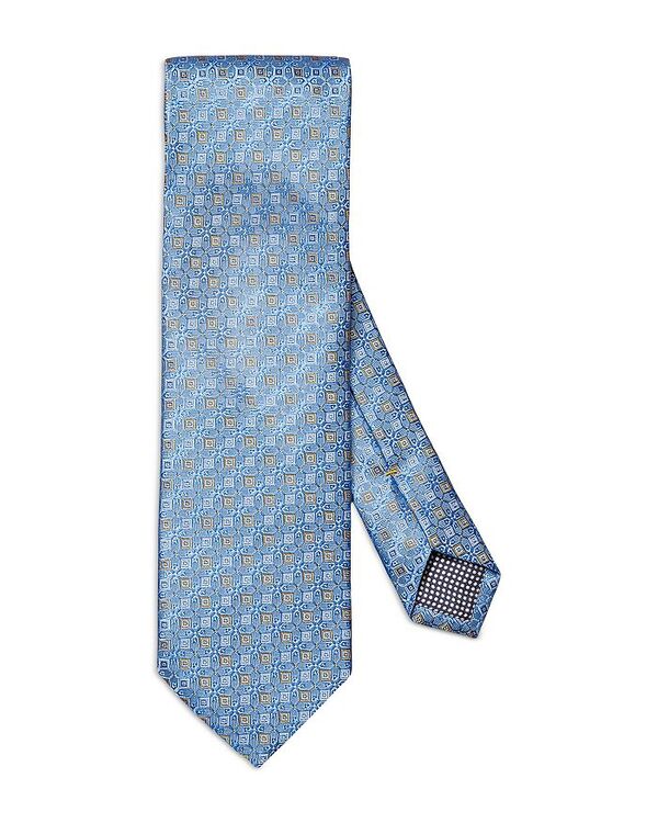 【送料無料】 エトン メンズ ネクタイ アクセサリー Geometric Silk Classic Tie Light Pastel Blue