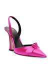 【送料無料】 アレクサンドラバードマン レディース パンプス シューズ Women 039 s Clarita Bell Satin Slingback Pumps Neon Pink Satin