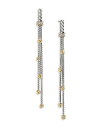 【送料無料】 デイビット ユーマン レディース ピアス イヤリング アクセサリー Sterling Silver Petite Helena Chain Drop Earrings with 18K Yellow Gold Diamonds Silver