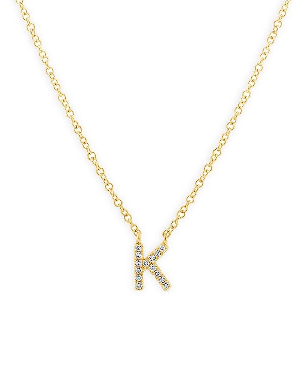 yz [ & hE fB[X lbNXE`[J[Ey_ggbv ANZT[ 14K Yellow Gold Diamond Initial Pendant Necklace 18