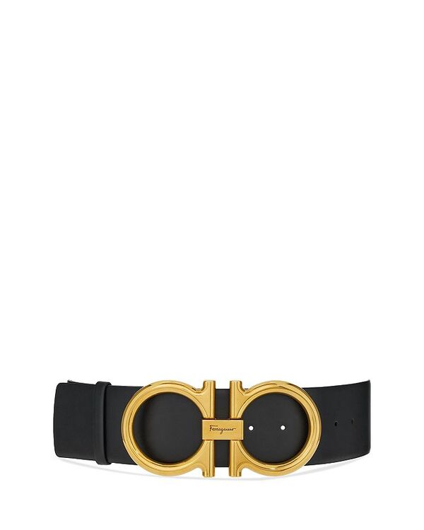 【送料無料】 フェラガモ レディース ベルト アクセサリー Women's Gancini Leather Belt Black/Gold