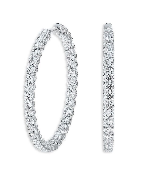 ̵ եСޡ ǥ ԥ ꡼ 34mm Large Inside Outside Diamond Hoops in 18K White Gold 1.80 ct. t.w. - 100% Exclusive White