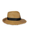 【送料無料】 エリックジャヴィッツ レディース 帽子 アクセサリー Fringe Pinch Sun Hat Beige/Black