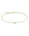 【送料無料】 ゾイチッコ レディース ブレスレット・バングル・アンクレット アクセサリー 14k Yellow Gold Cultured Pearl Bead & Diamond Charm Bracelet White/Gold(4)
