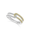【送料無料】 ラゴス レディース リング アクセサリー 18K Yellow Gold & Sterling Silver Caviar Lux-Clip Diamond Small Statement Ring - 100% Exclusive Silver/Gold
