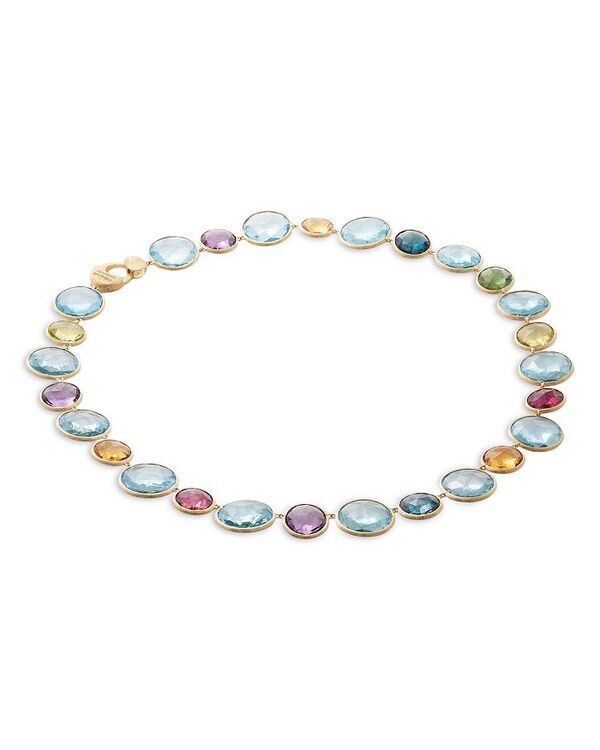 ̵ ޥ륳 ӥ ǥ ͥå쥹硼ڥȥȥå ꡼ 18K Yellow Gold Jaipur Color Multi Gemstone Collar Necklace 18.5