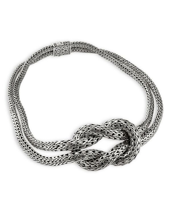【送料無料】 ジョン・ハーディー レディース ネックレス・チョーカー・ペンダントトップ アクセサリー Sterling Silver Classic Chain Love Knot Double Strand Collar Necklace 16