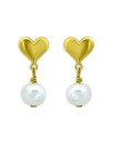 yz ANA fB[X sAXECO ANZT[ Heart & Cultured Freshwater Pearl Drop Earrings - 100% Exclusive Gold/White