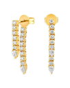 【送料無料】 エフコレクション レディース ピアス・イヤリング アクセサリー 14K Yellow Gold Diamond Teardrop Fringe F...