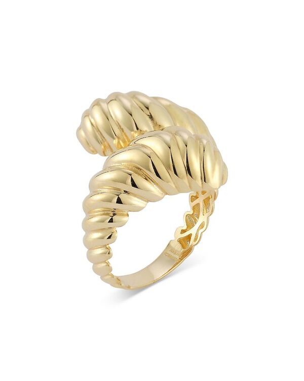 yz [ & hE fB[X O ANZT[ 14K Yellow Gold Twist Bypass Ring Gold