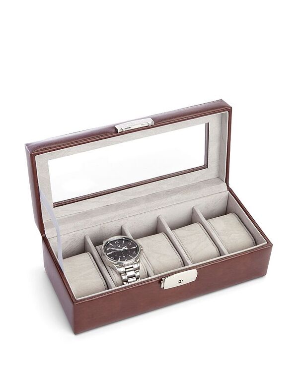 ̵  ǥ ӻ ꡼ Aristo Leather Five Slot Watch Box Display Tan