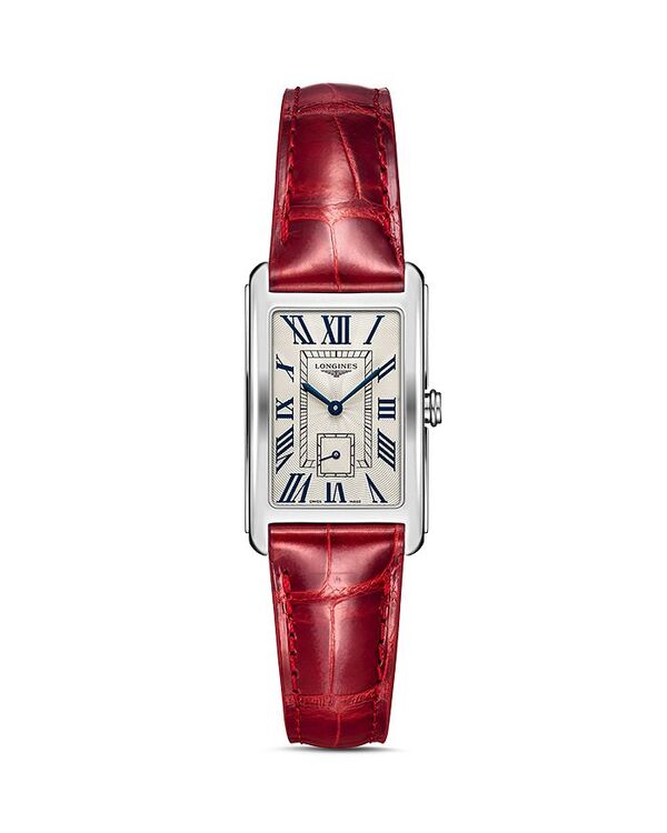 【送料無料】 ロンジン レディース 腕時計 アクセサリー Dolce Vita Watch 23mm x 37mm White/Red