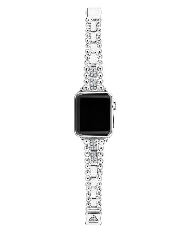 【送料無料】 ラゴス レディース ブレスレット・バングル・アンクレット アクセサリー Smart Caviar Diamond Apple Watch Bracelet 38-44mm White/Silver