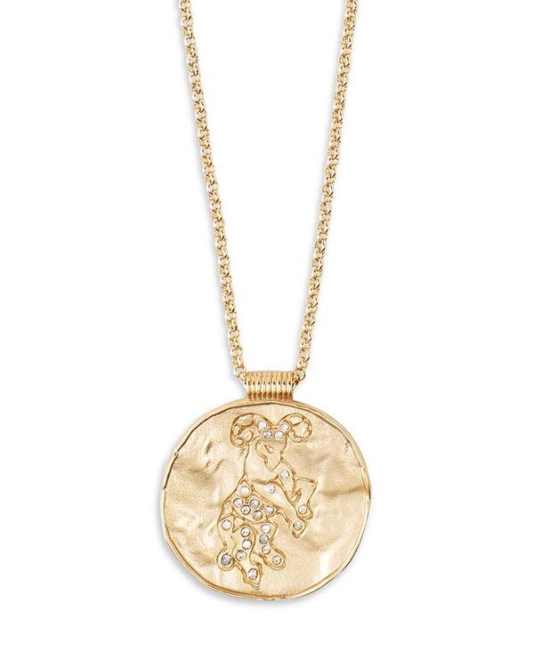 yz }[W fB[X lbNXE`[J[Ey_ggbv ANZT[ Rhinestone Zodiac Pendant Necklace in Gold Tone 26.5