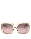 【送料無料】 マウイジム レディース サングラス・アイウェア アクセサリー Maui Jim Polarized Oversized Square Sunglasses 55mm Tan/Pink Polarized Gradient