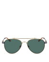 【送料無料】 シャイノーラ レディース サングラス・アイウェア アクセサリー Runwell Aviator Sunglasses 56mm Gold/Green Solid